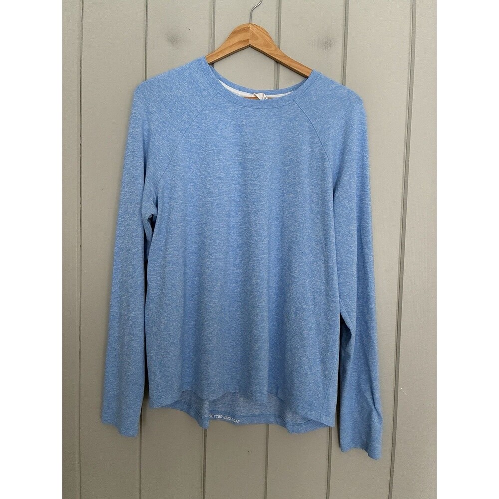 Lululemon License to Train Classic Fit Long Sleeve Shirt Heathered Blue 10